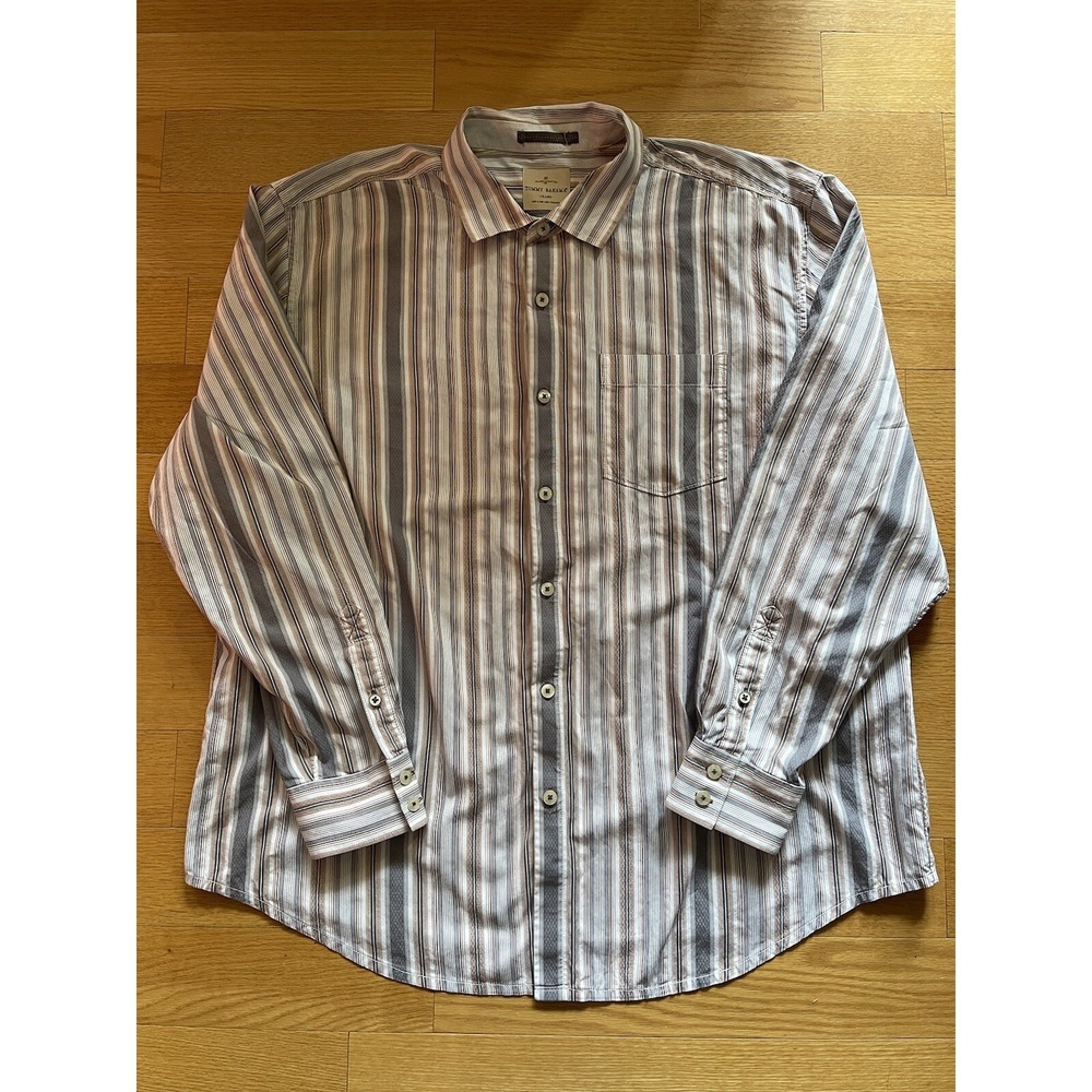 Tommy Bahama Jeans Shirt Men's XXL Multi Color Striped Button Up 100% Cotton